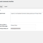 Facebook Comments Notifier GDPR Settings