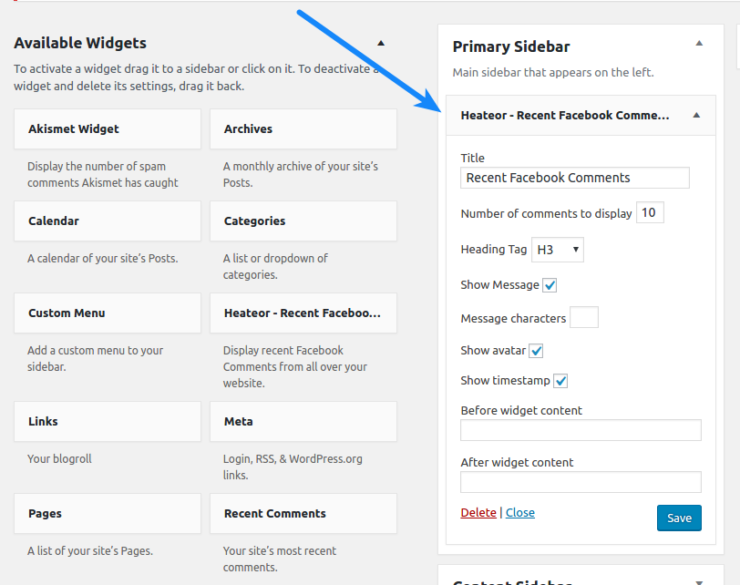 Facebook Moderation Recent Facebook Comments Widget in Sidebar Heateor